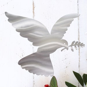 14&quot; Dove, Dove Wall Art, Dove Metal Art, Nursery Décor, Nursery Wall Art, Metal Wall Art, Farmhouse Décor, Christian, Jewish, Wall Metal Art