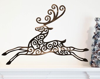 Flying Deer Christmas Decor, Christmas Signs,  Reindeer Christmas Sign, Merry Christmas Sign, Christmas Wall Art, Christmas Decorations