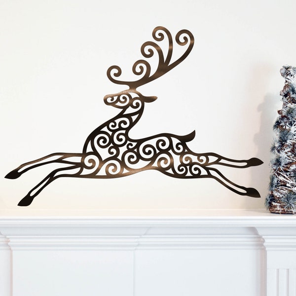 Flying Deer Christmas Decor, Christmas Signs,  Reindeer Christmas Sign, Merry Christmas Sign, Christmas Wall Art, Christmas Decorations