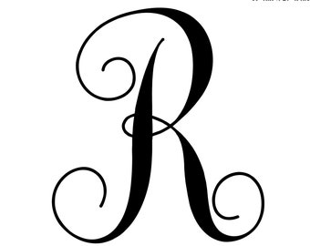 Download R monogram | Etsy