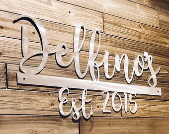 Custom Home Decor, Metal Name Sign, Last Name Sign, Custom Metal Family Sign, Outdoor Sign, Name Sign, Established Family Sign, Last Name