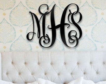 24" Monogram Wall Decor, Letter Wall Decor, Metal Letters, Letters Decor, Initials Wall Decor, Large Monogram, Couples Monogram, Metal Art