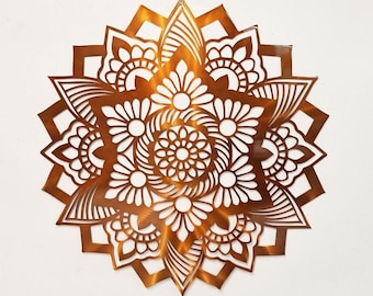24" Mandala Geometric Metal Wall Art, Mandala Wall Hanging, Geometric Wall Art Decor, Mandala Wall Art, Bohemian, Extra Large Metal Wall Art