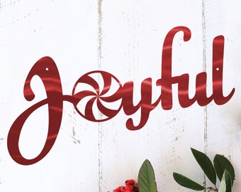 18" Joy Sign Christmas, Joy Word, Mint, Christmas Decor, Holiday Wall Art, Metal Wall Art, Christmas Decoration, Word Sign, Joy Sign, Joyful
