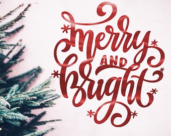 30" Merry and Bright, Christmas Signs, Christmas Decorations, Holiday Wall Decor, Christmas Wall Decor, Wall Art, Christmas Gifts for Mom