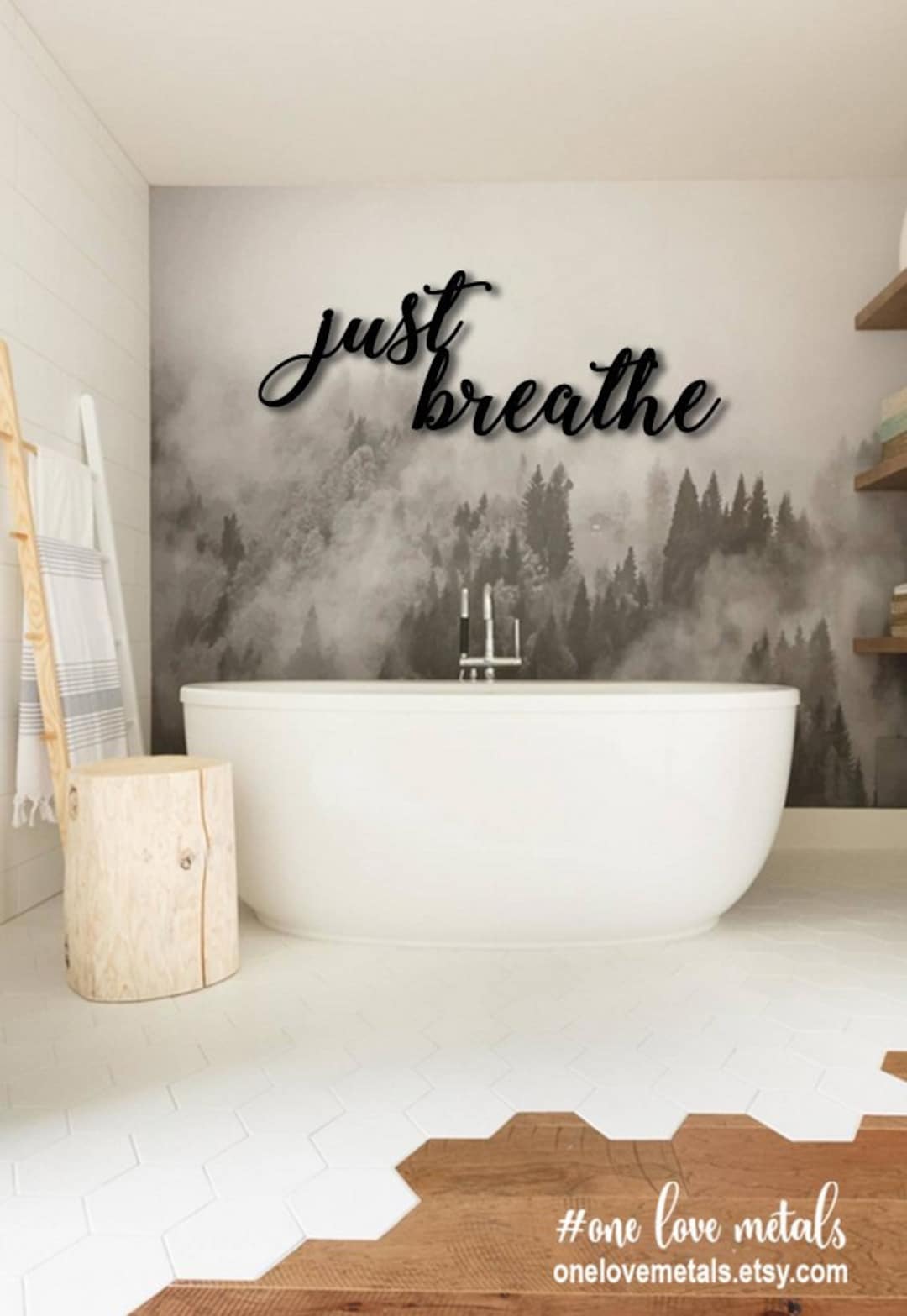 40 Just Breathe, Metal Sign, Breathe Sign, Farmhouse, Patio Decor, Wall
