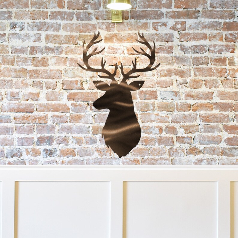 Metal Deer Head Wall Decor Metal Deer Sign Deer With Etsy