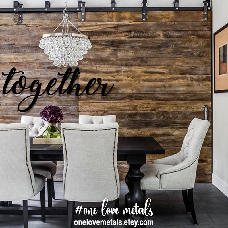 44 Together Sign Metal Gather Word Art Signs Dining Room Wall Words Large