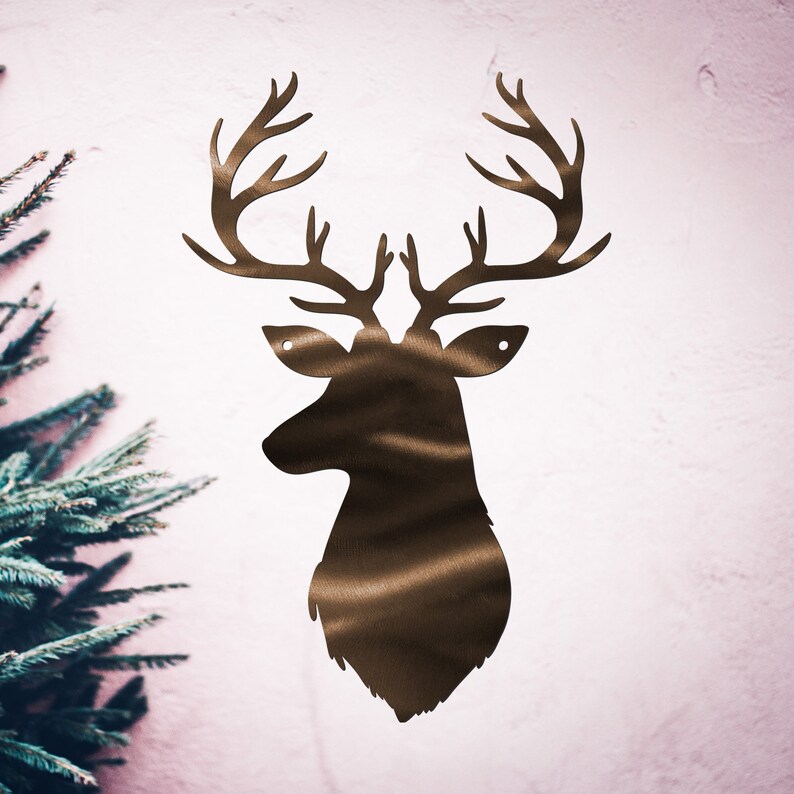 Metal Deer Head Wall Decor Metal Deer Sign Deer With Etsy