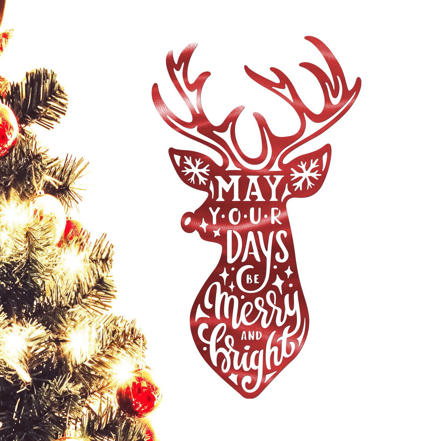 Deer Decor Deer Antlers Deer Head Wall Decor Merry & Bright Etsy