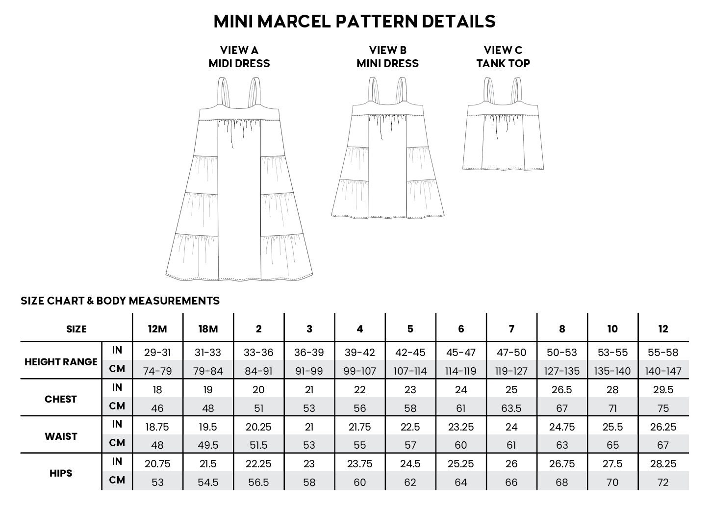 Mini Marcel PDF Sewing Pattern | Etsy
