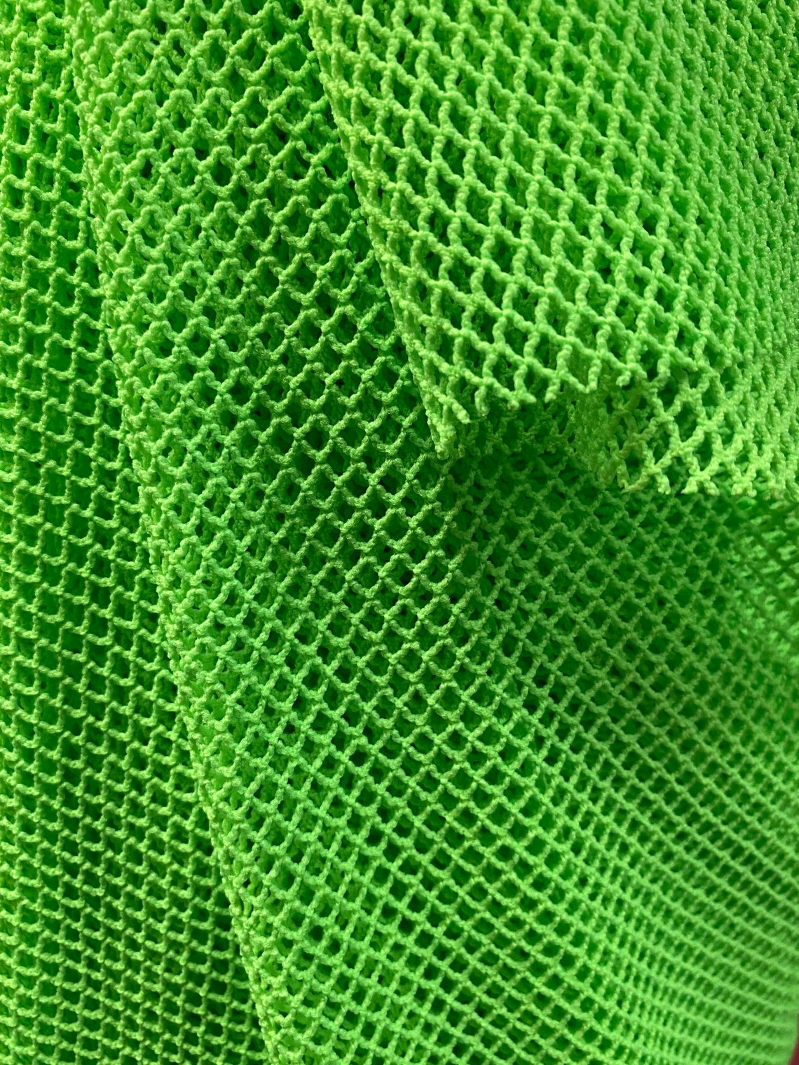 Vibrant Neon Green Mini Fishnet Stretch fabric sold by the | Etsy