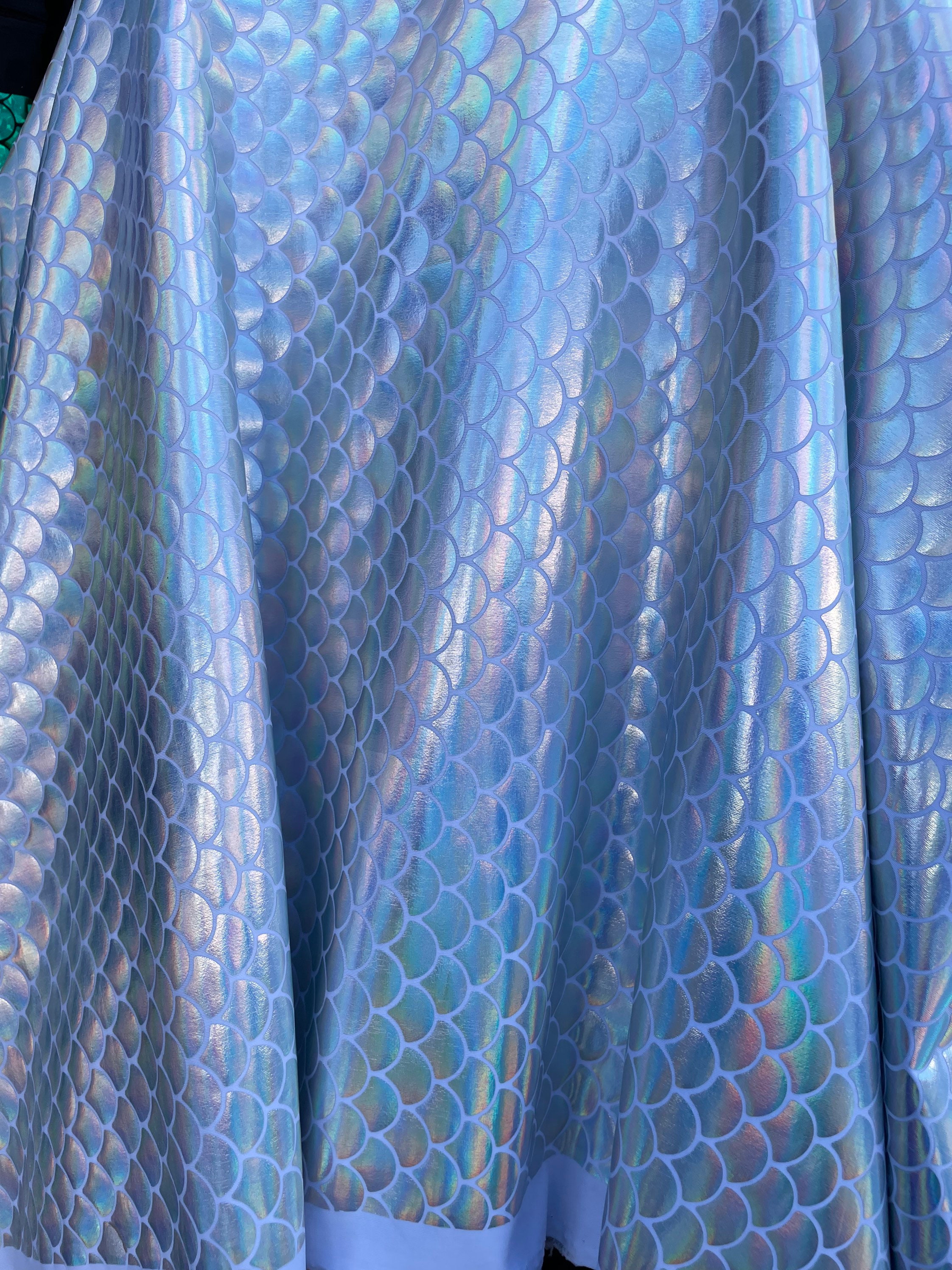 Aqua Lavender Scales Fabric