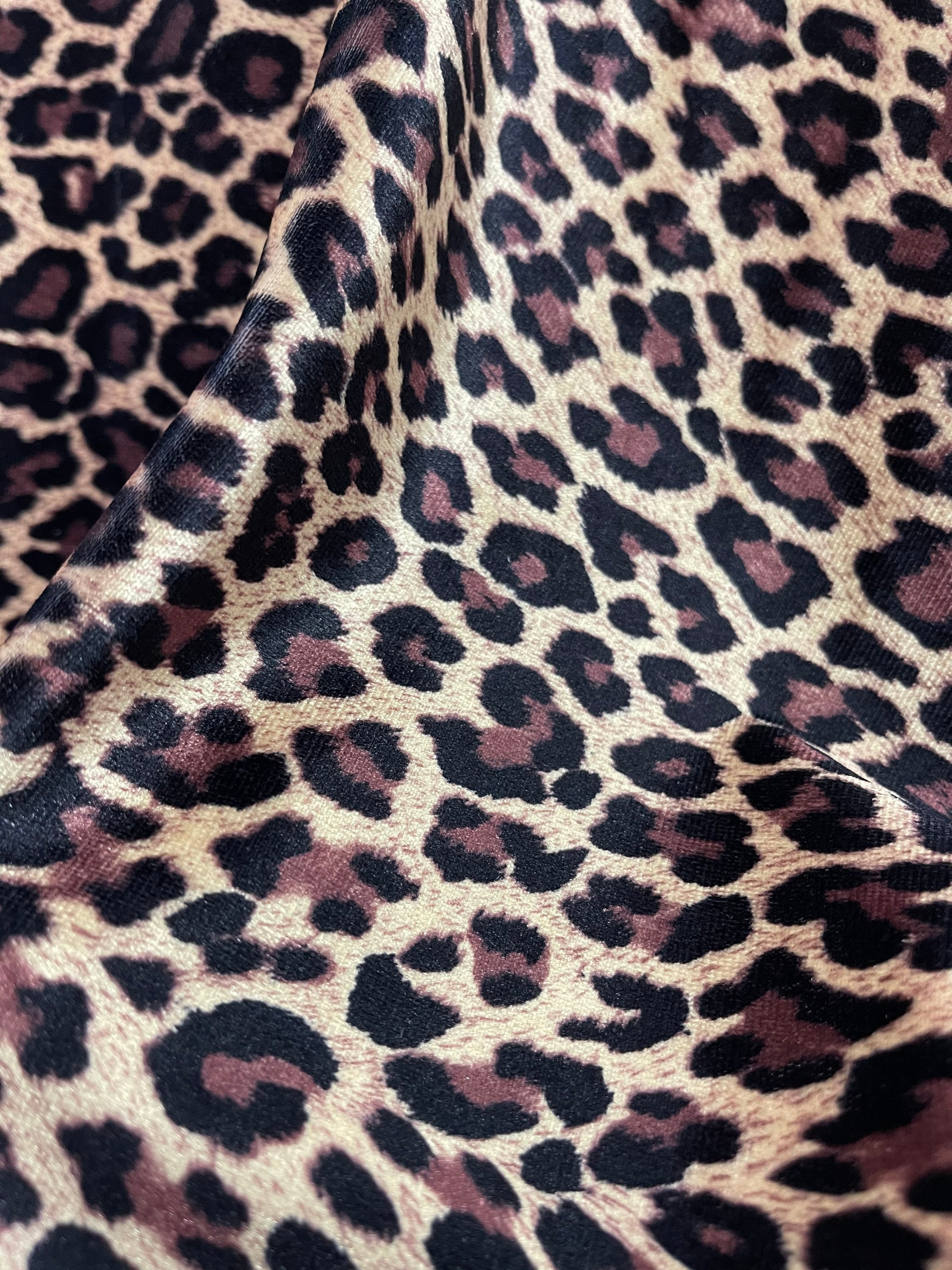 New Velvet Cheetah Print on Velvet Fabric 4 Way Stretch. Sold Etsy