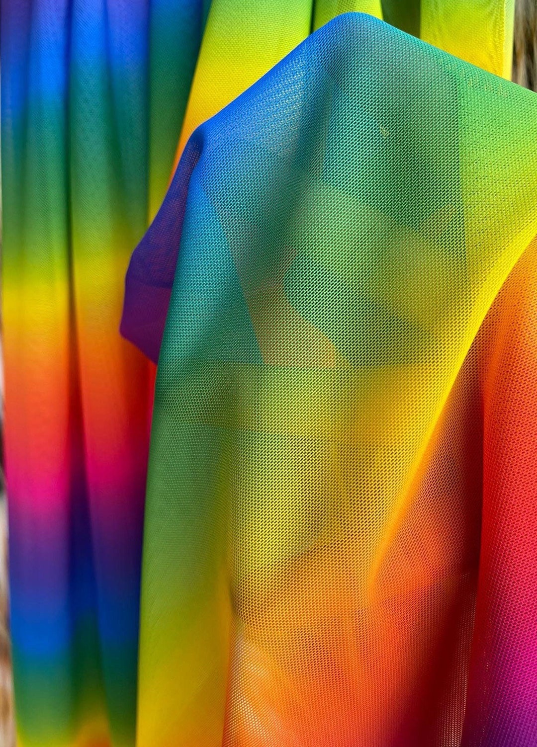 Tie Dye Rainbow MESH Fabric Colors Tie Dye Mesh Fabric Sold by Etsy