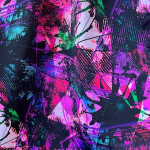 New Tie dye Modern abstract design print on nylon spandex 4-way stretch 60” Sold by the yard Ships worldwide from Los Angeles CA