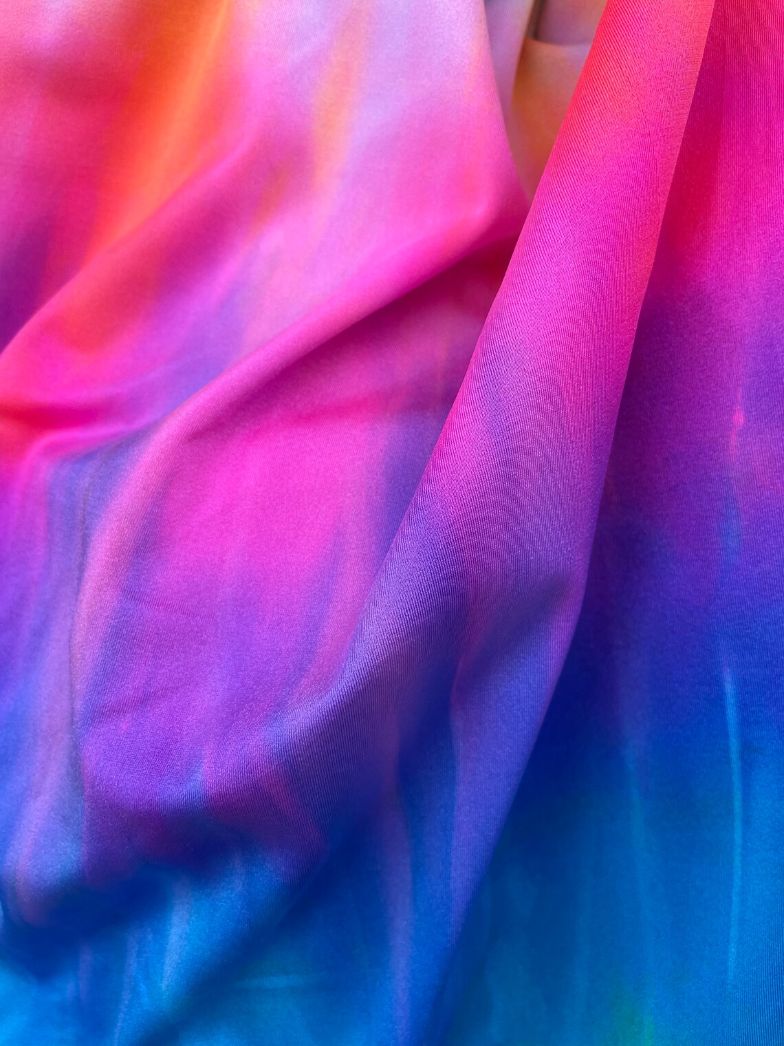 New Rainbow Tie Dye Nylon Spandex Fabrics Sold by the Yard Etsy