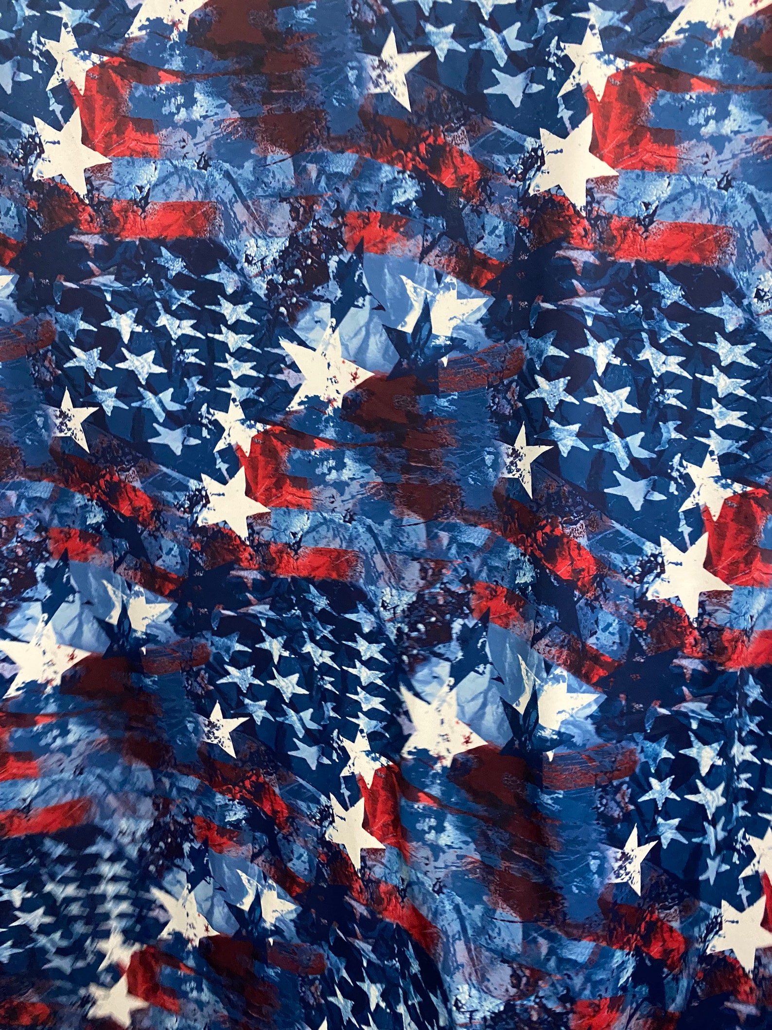 New Patriotic Tie dye American Flag Print on Nylon Spandex | Etsy