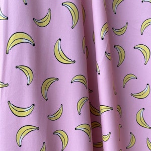 New Bananas Print Nylon Spandex Fabric 4 way Stretch Sold by the Yard 60” wide