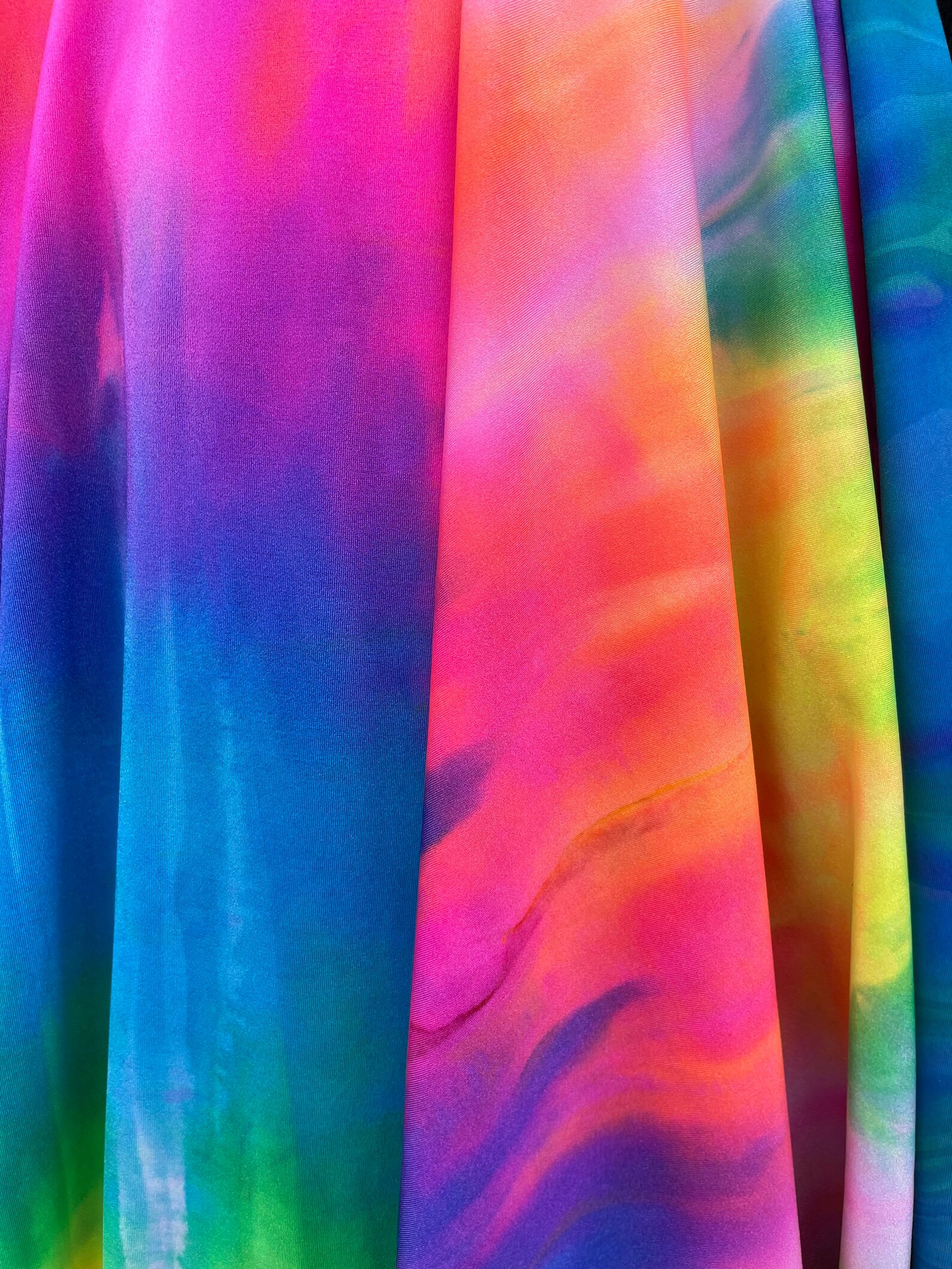 New Rainbow Tie Dye Nylon Spandex Fabrics Sold by the Yard Etsy