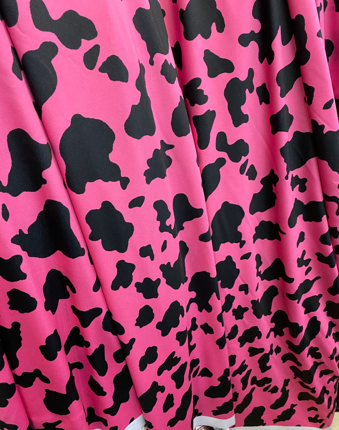 Black/Pink cow print Spandex Fabric 4 way StretchLycra Etsy