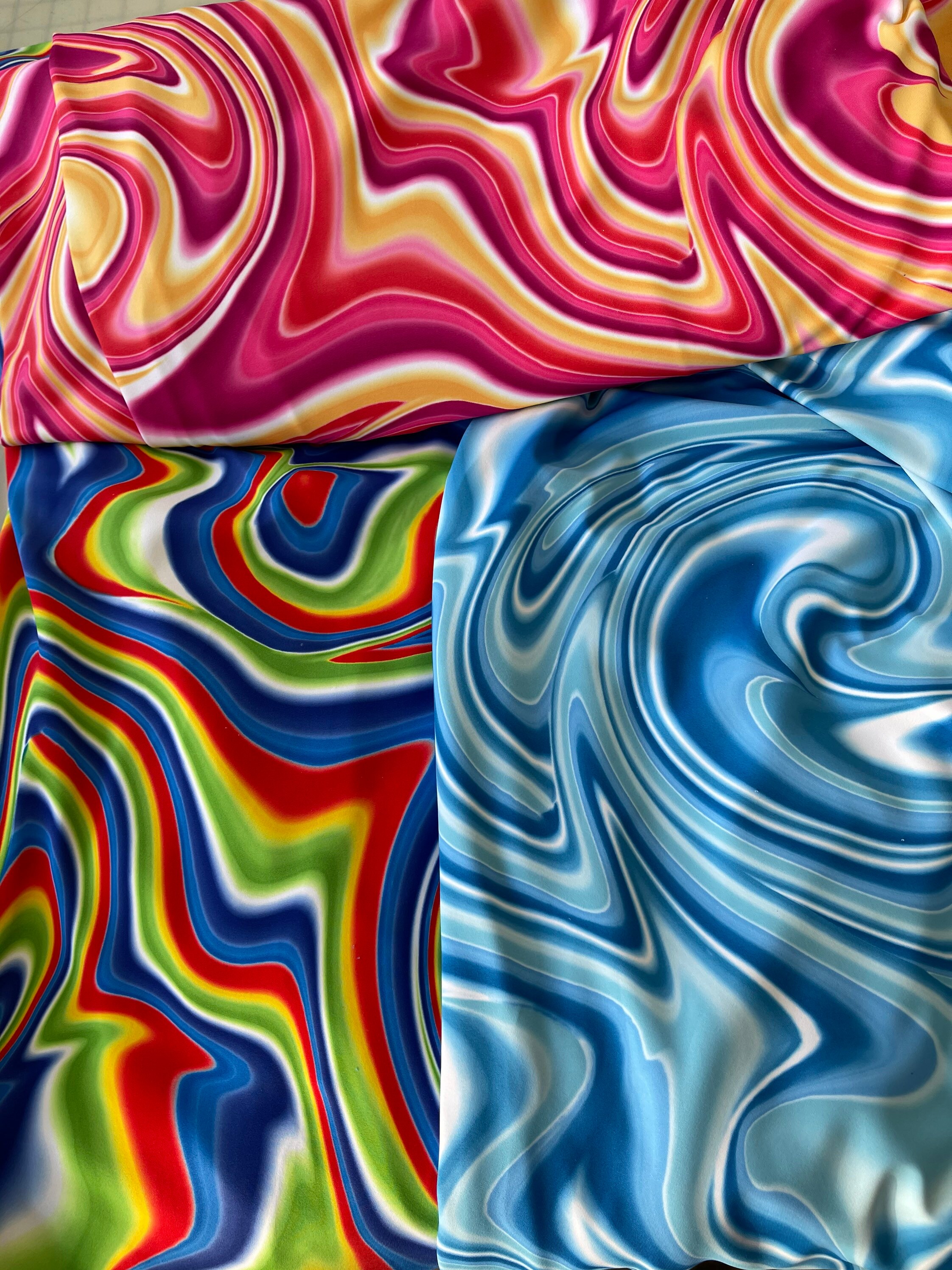 New abstract lava design print on best quality of nylon spandex 4-way…
