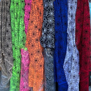 Power Mesh Lining Black Spider Web Mesh Fabric Sold by the Yard- Nylon 4way stretch- Dance-wear  Black, White Mesh-Retro-lace- Net- 8 Colors