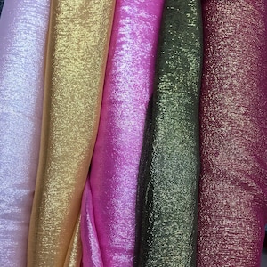 Chiffon Silk Metallic Lame Fabric Sold By the Yard- {Gapsaar Scarf/dirag- Lorex Silk Metallic} Chiffon Silk- Hijabi