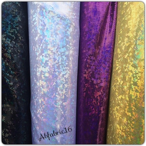 Shattered Glass Hologram Fabric Sold by Yard-Multiples Colors