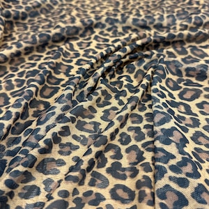 New Cheetah MESH Fabric mesh fabric Sold by the Yard- Poly Spandex 4 way stretch Dance-wear - Leopard Mesh Fabrics