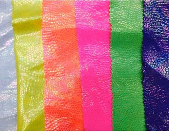 Reptile Iridescent Print on Nylon Spandex 4 way Stretch fabric sold by yard  [dragon skin print] Iridescent fabric