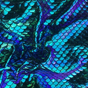 Mermaid Scale Fabric Iridescent Color Gold/green/blue/purple on Spandex ...
