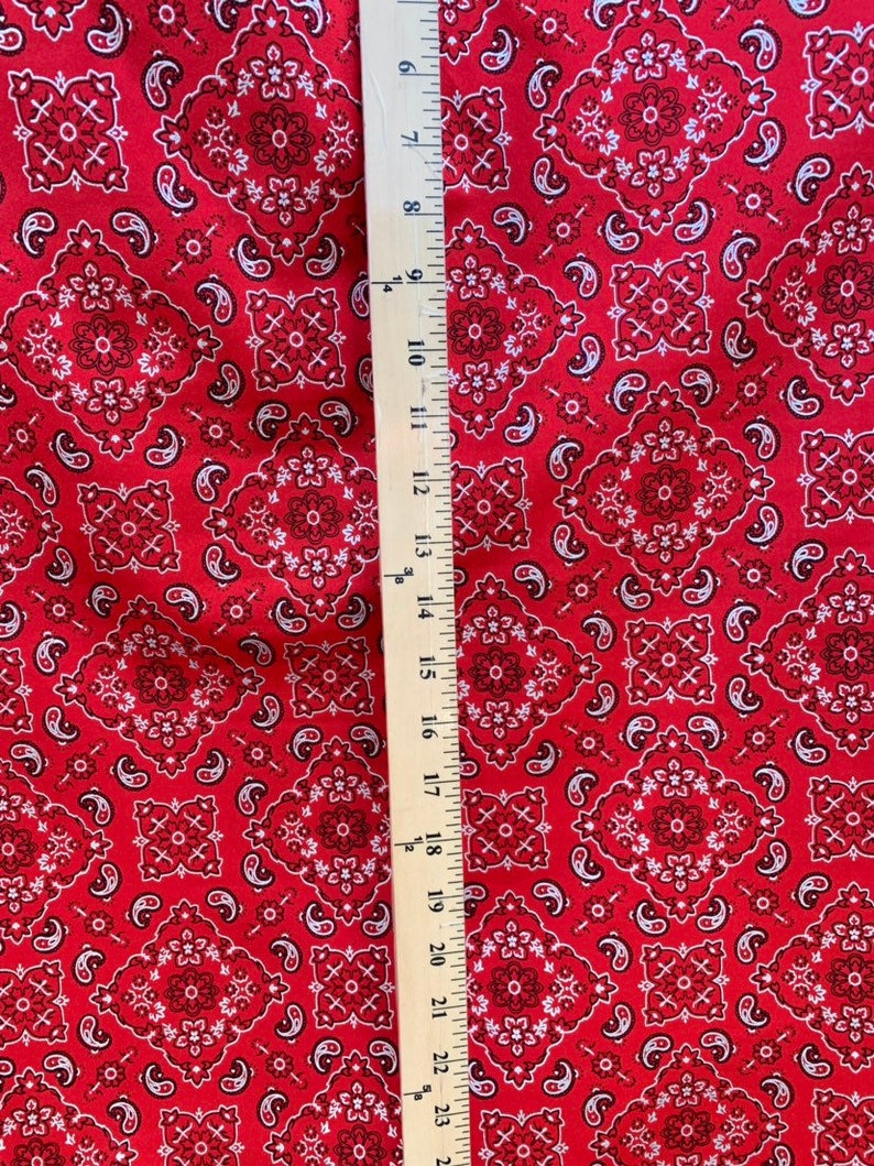 Bandana print Lycra Spandex Fabric Sold By The Yard. 6 colors | Etsy