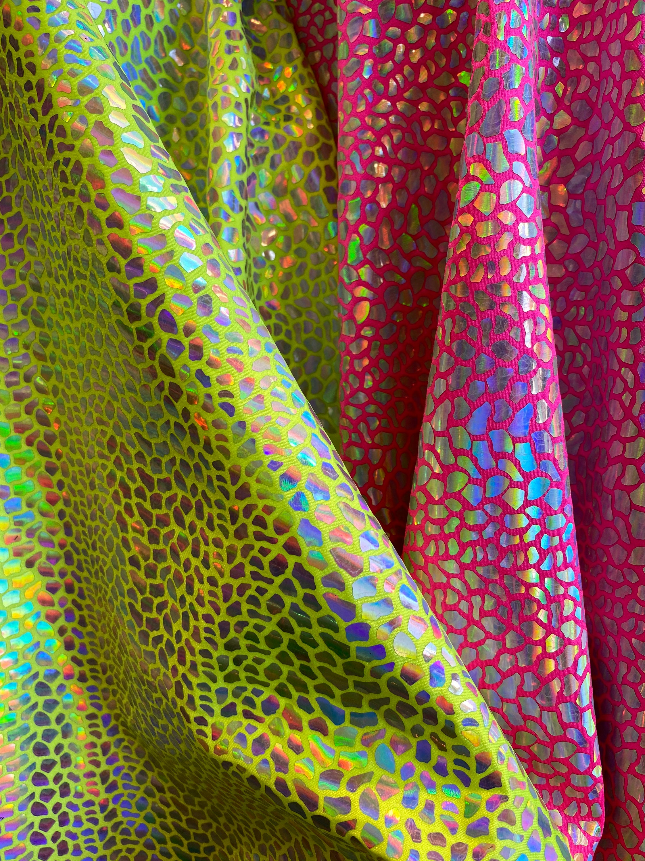 NEW Reptile Iridescent Foil Big Dragon Scales -fabric Sold