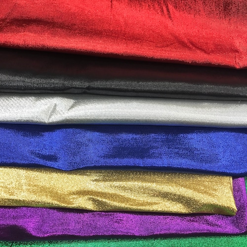 MULTIPLE COLORS Lame Stretch Metallic Fabric Silver Black Etsy