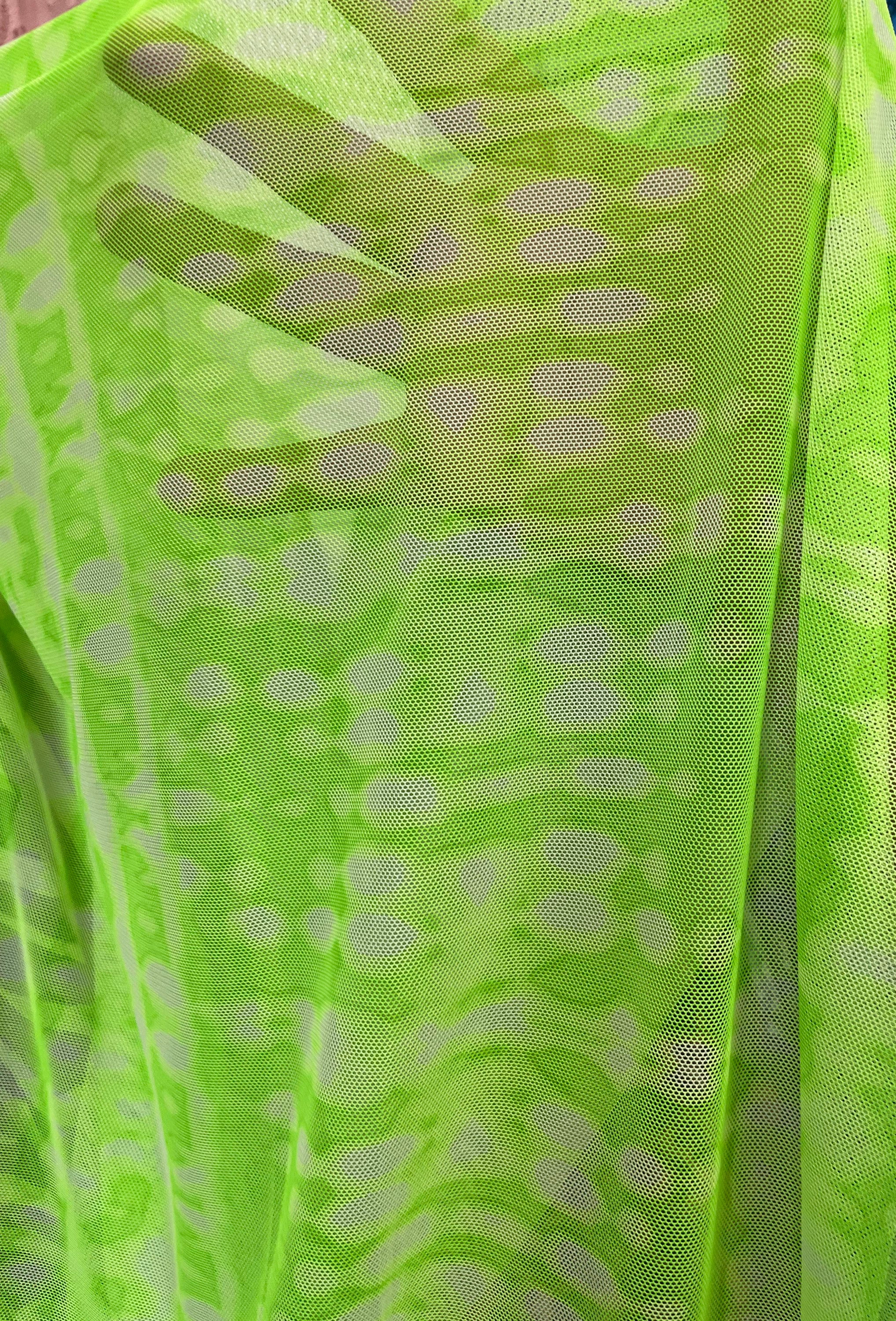 New Lime/white Neon Tie Dye MESH Fabrics Mesh Fabric Sold by Etsy