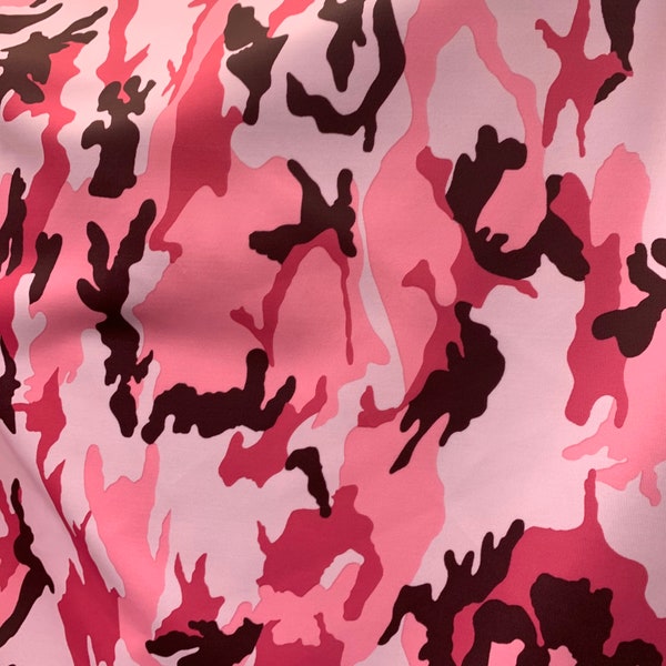 Army Nylon Spandex Camouflage Fabric Strech Vendu par verge - Camo rose et vert maintenant disponible