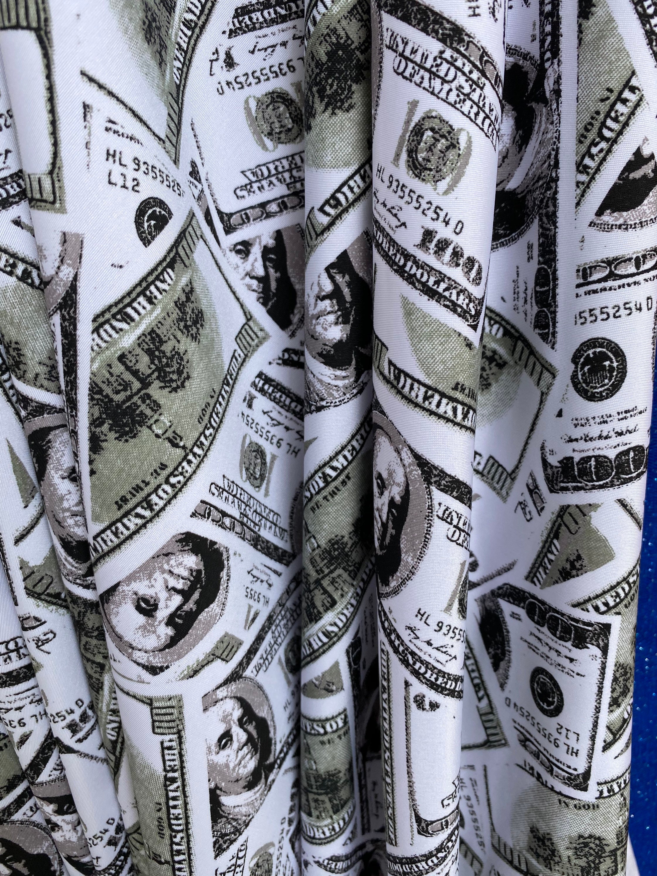 100 Dollar Bills Money Print Fabric Four way Stretch Spandex Etsy