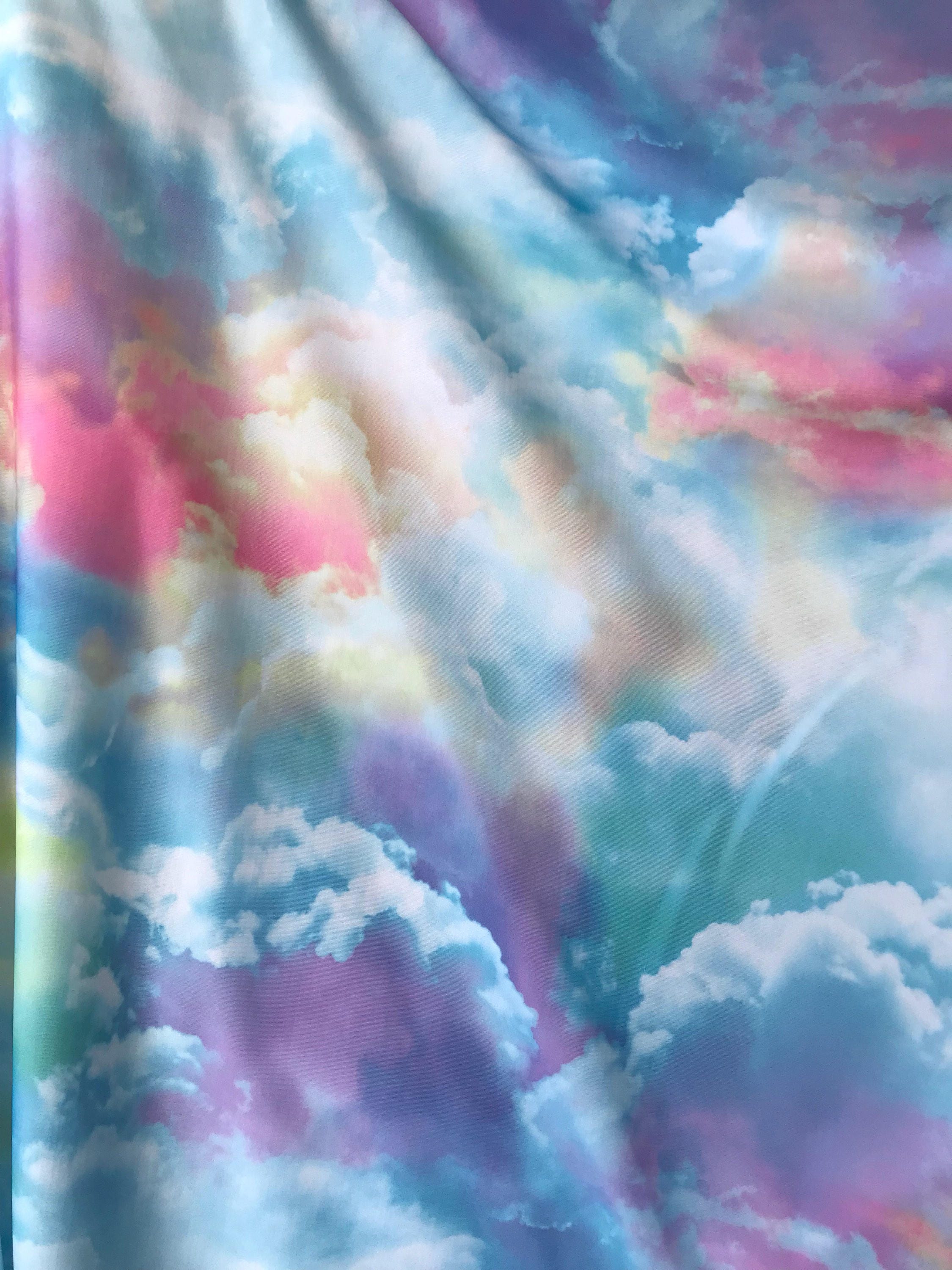 Clouds Tie Dye Nylon Spandex Sky Clouds Celestial Designs Etsy