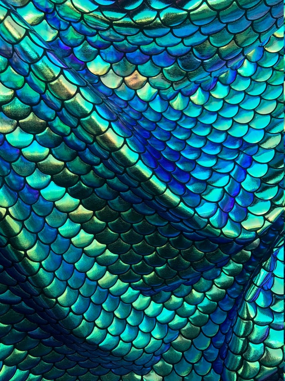 Mermaid Scale Fabric Iridescent Color Gold/green/blue/purple on Spandex  Fabric Sold by Yard Fish Scales Iridecent not Washable 