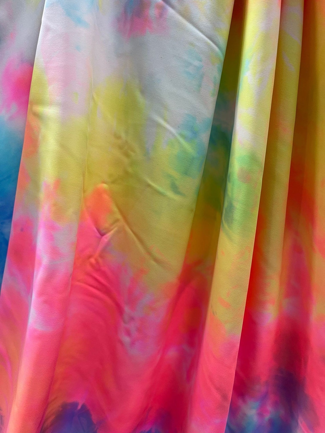New Rainbow Tie Dye Nylon Spandex Fabrics sold by the Yard Etsy