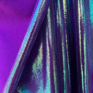 Purple Iridescent Foggy Shiny Foil Metalic on Spandex Fabric Sold by ...