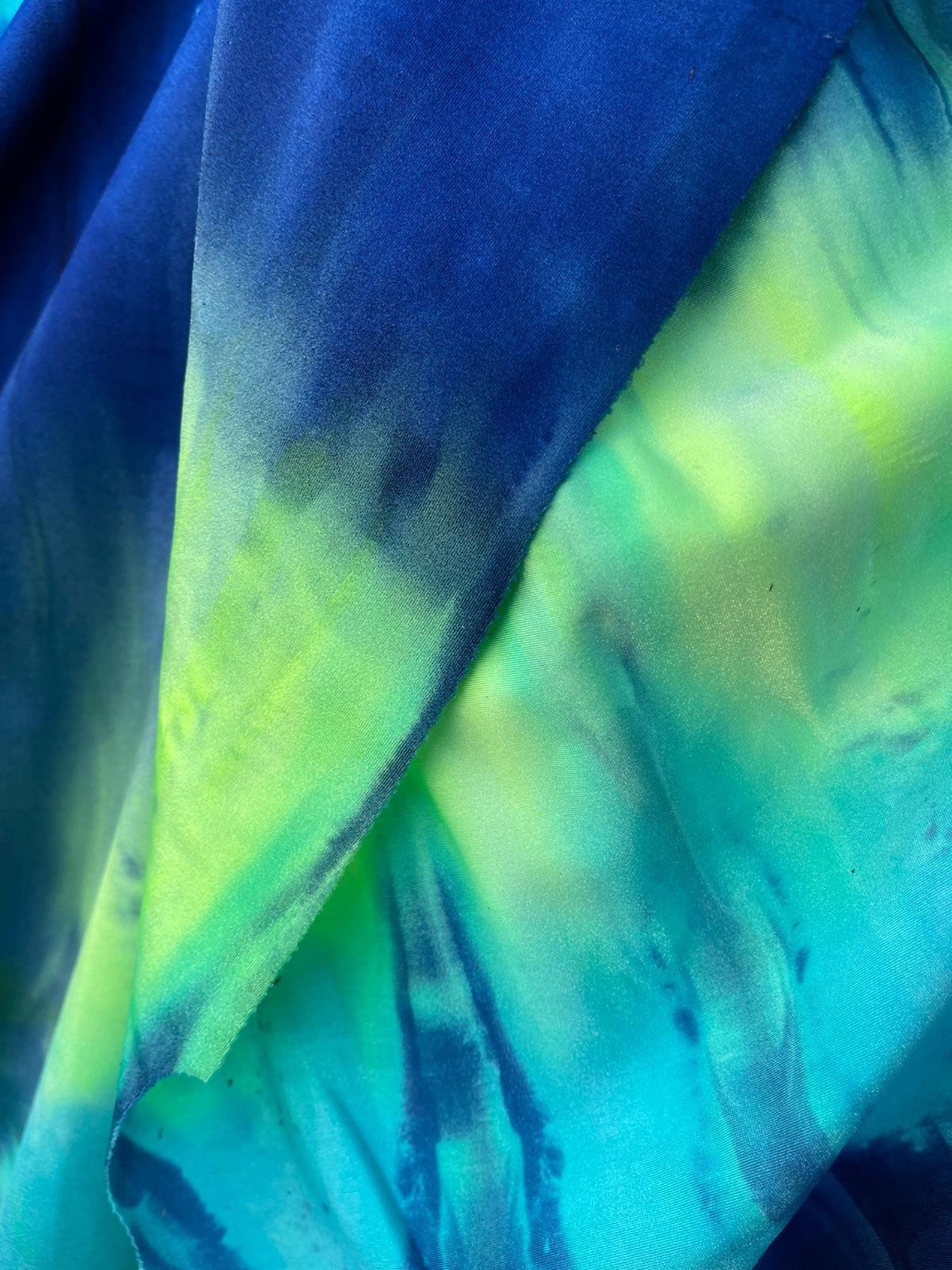 New Green/blue Tie Dye Nylon Spandex Fabrics Sold by the Yard Etsy