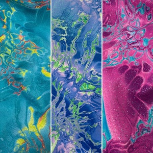 New Lava print with metallic dots on best quality of nylon spandex 4-way stretch 60” wide Sold by the yard. Ships Worldwide from L.A CA
