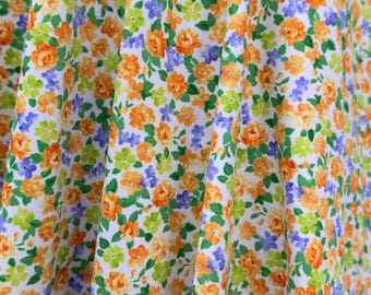 Vintage Floral Print Nylon Spandex Fabric: 4-Way Stretch, 60" Wide