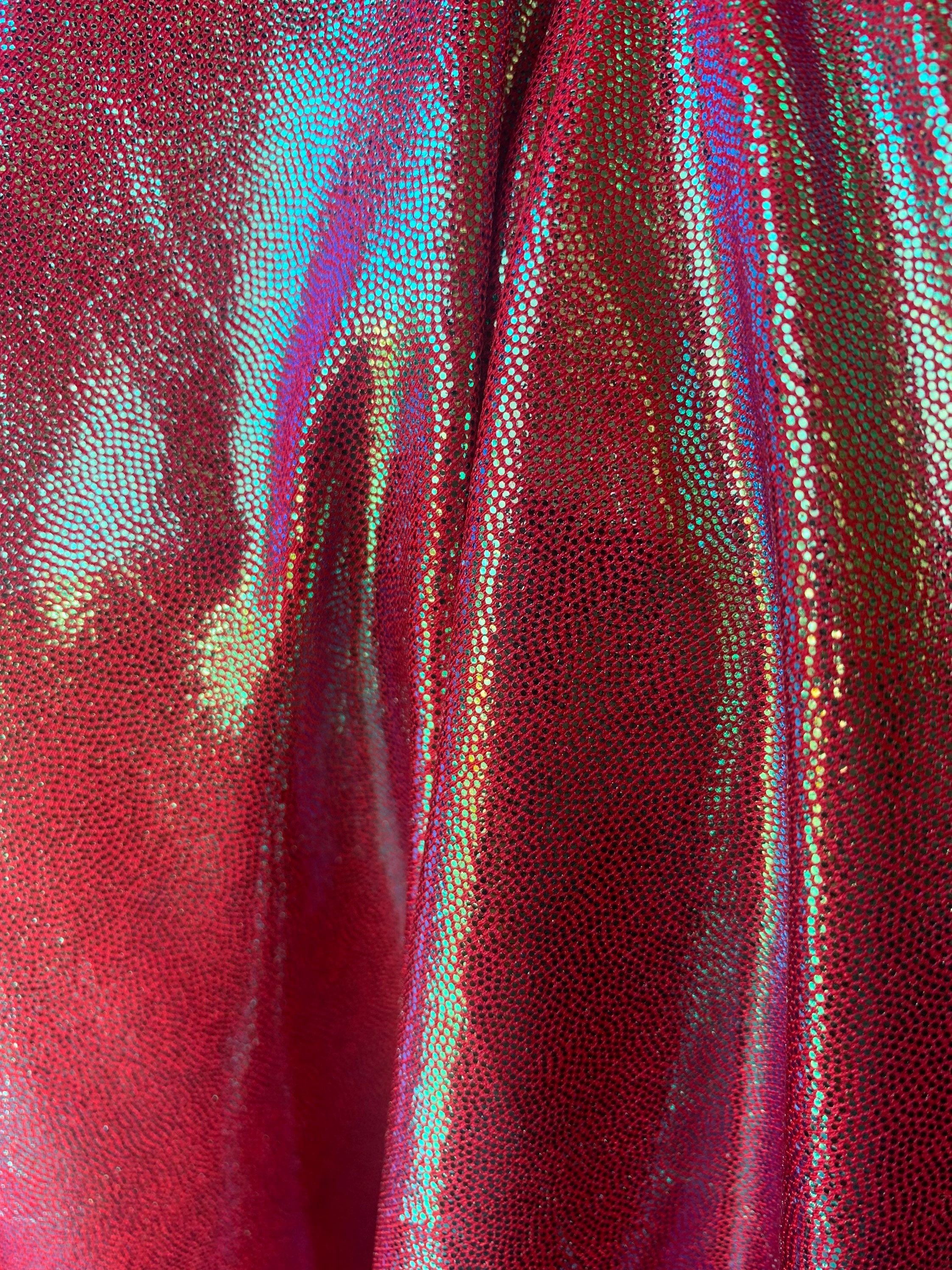 Iridescent Red Nylon Fabric 4 Way Foggy - Etsy