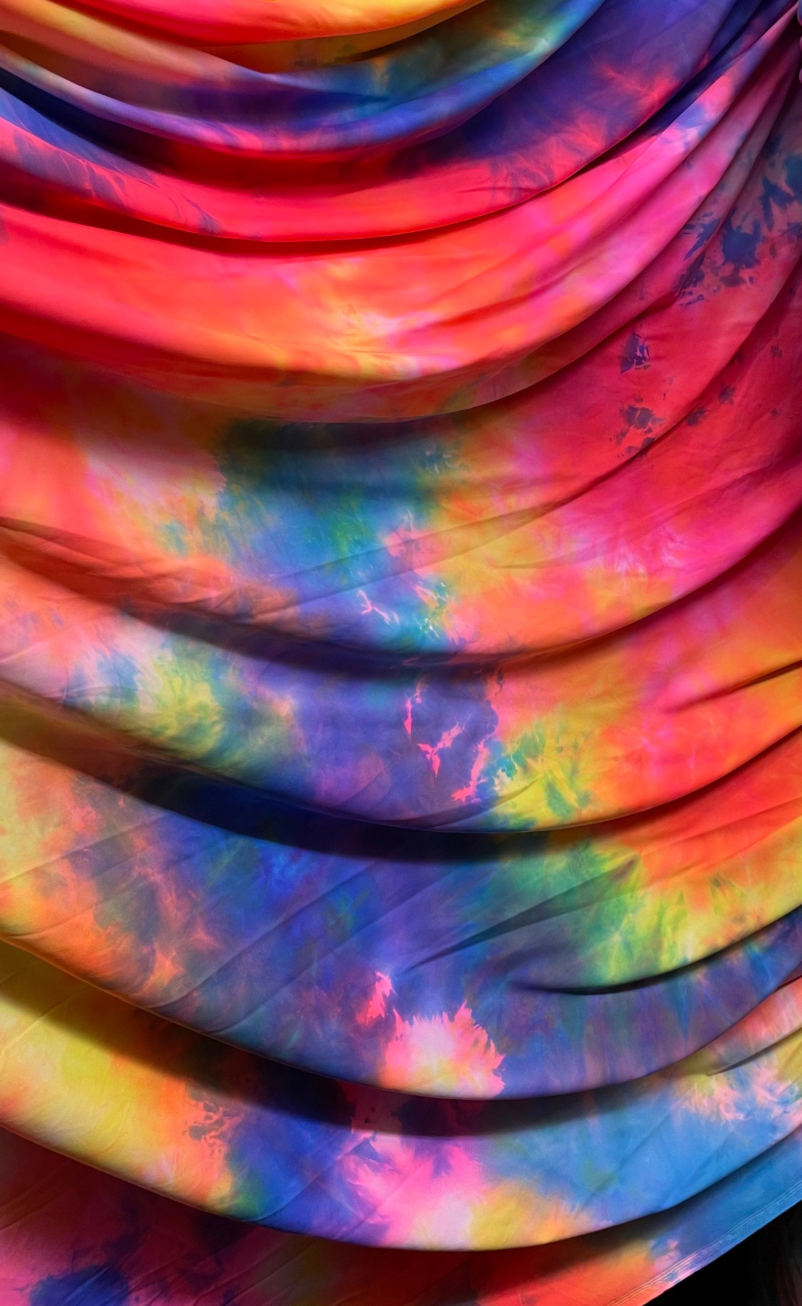 New Rainbow Tie Dye Nylon Spandex Fabrics Sold by the Yard Etsy