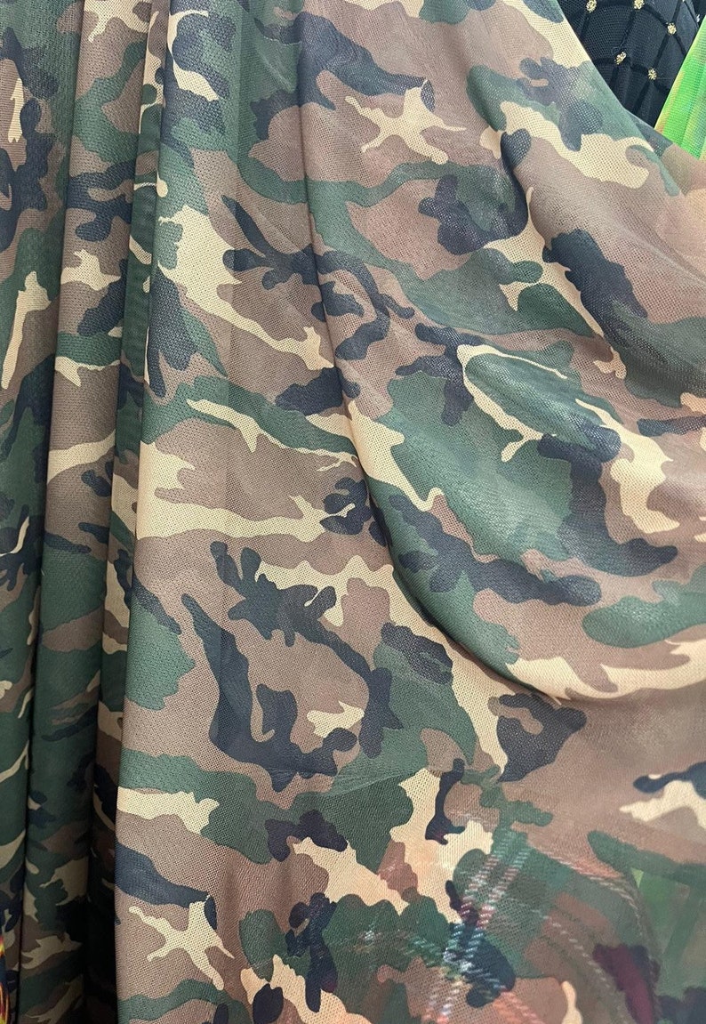 New Camouflage MESH Fabric Green Camo Mesh Fabric Sold by the | Etsy