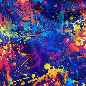 New splatter paint with metallic glitter multicolor splatter paint print on best quality of nylon spandex 4 way stretch 60”/ sold by yard