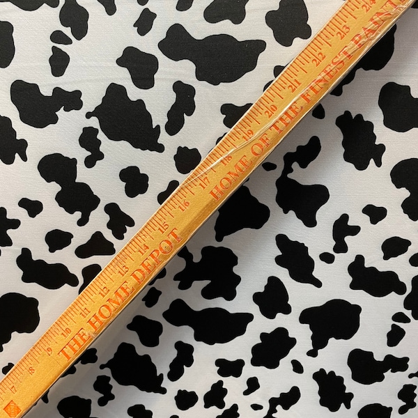 New COW  Print PolySpandex Fabric 4 way stretch black, brown, pink, off white/black available Fabric Sold by the Yard 60” wide